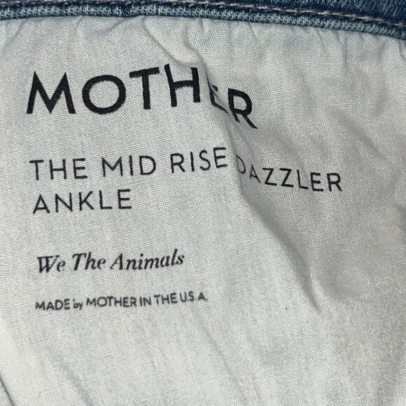 MOTHER THE MID RISE DAZZLER ANKLE JEANS IN WE THE ANIMALS WASH -EUC - W32 x L27 - Picture 11 of 14